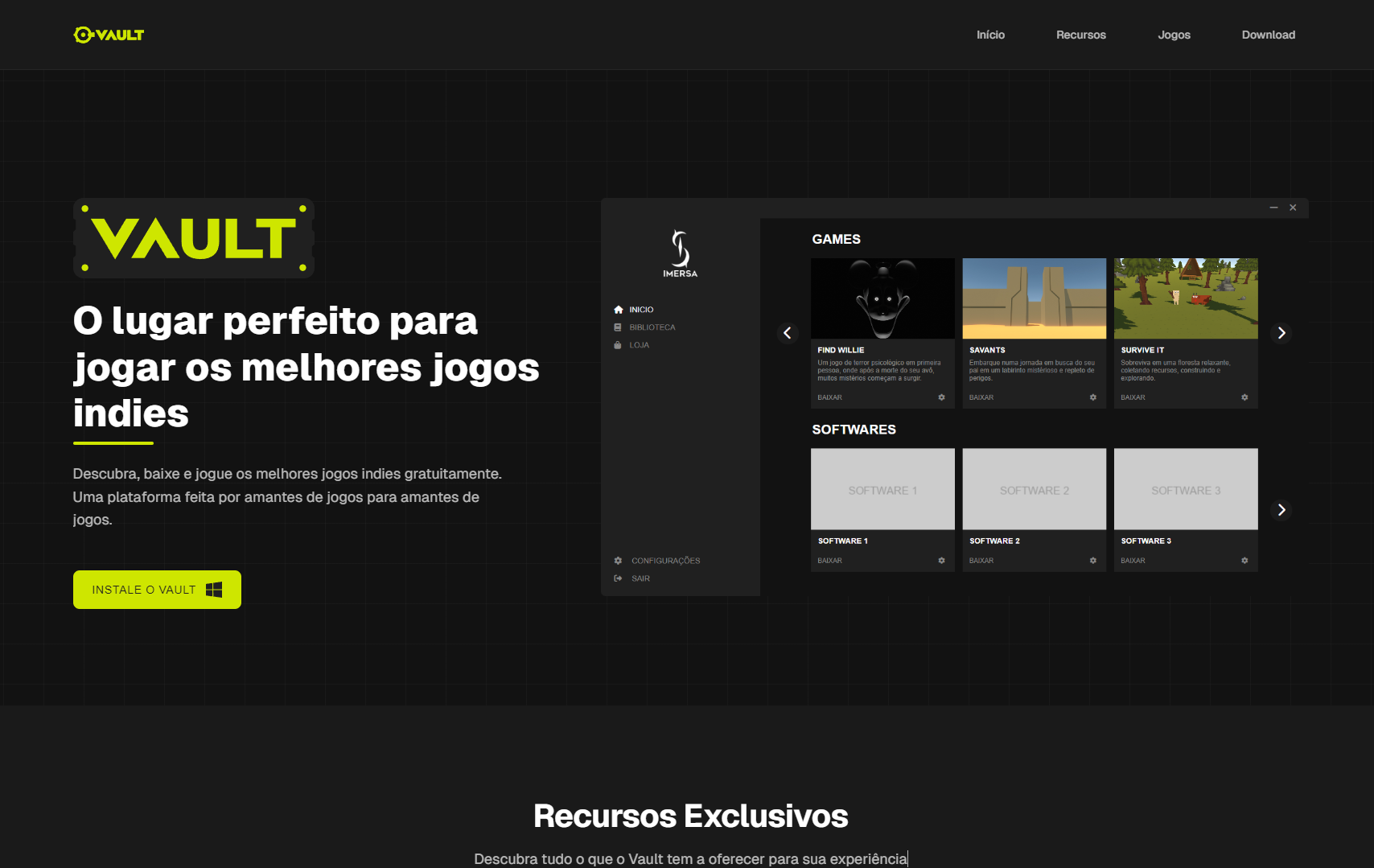 Vault Landing Page